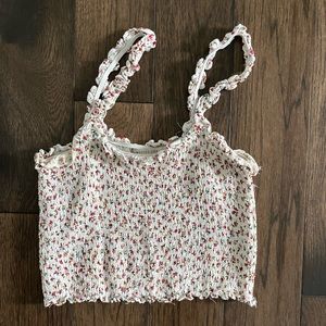 White Floral Crop Top Size M